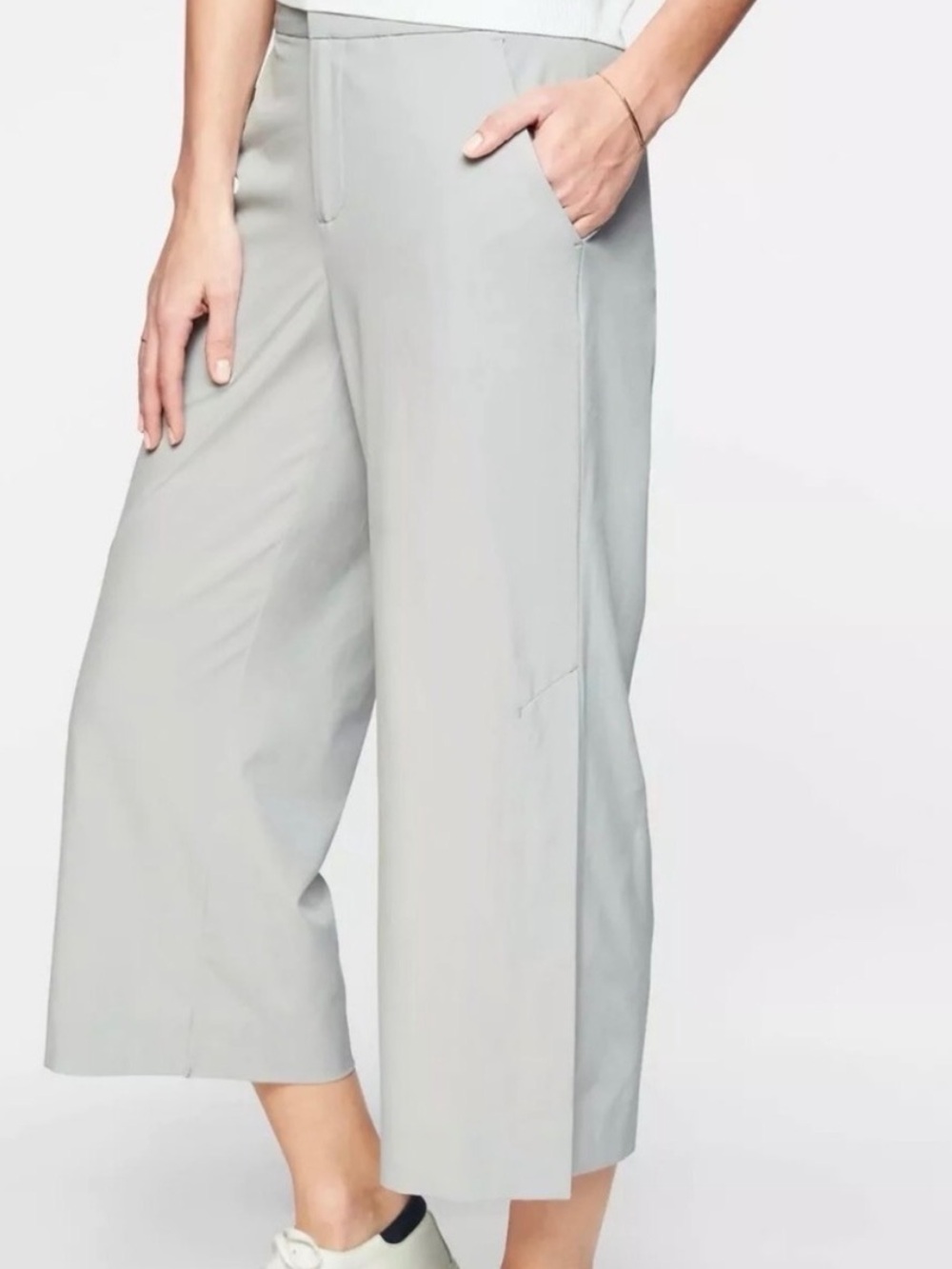 Athleta Tribeca Crop Pant Tern Gray Commuting Stretch Comfort Travel size 8 EUC - Picture 2 of 13